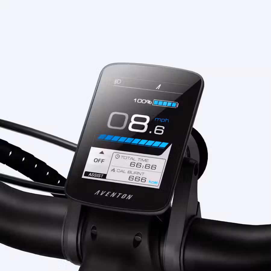 Aventon Abound Ebike 2 pace 500.3 ST ebike feature backlit lcd display 1